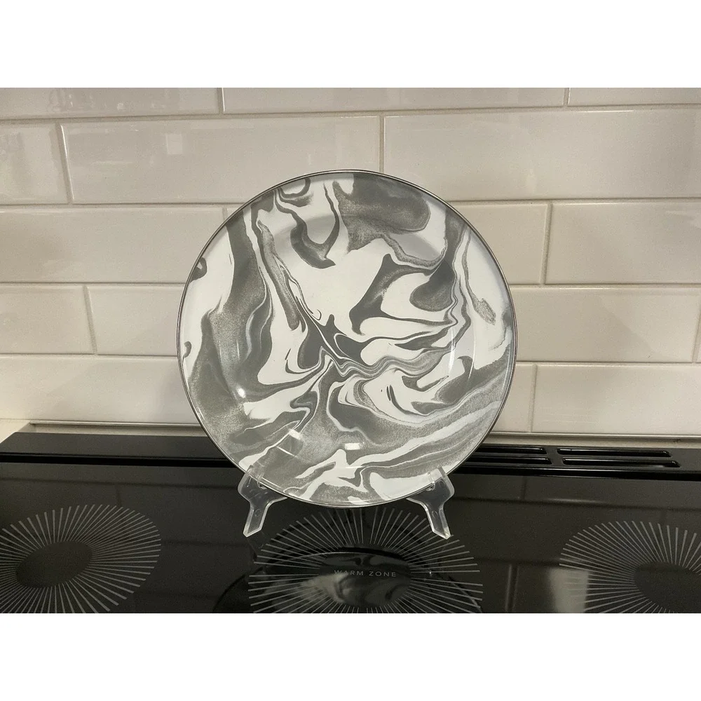 Pottery Barn Airstream Special Edition Enamel Marbled Dinnerware Used